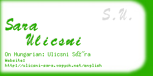 sara ulicsni business card